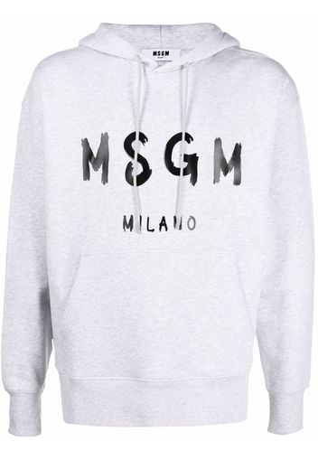 MSGM logo print hoodie - Grigio