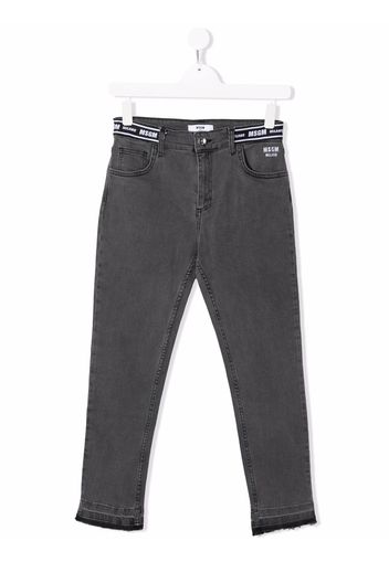 MSGM Kids TEEN logo skinny jeans - Nero