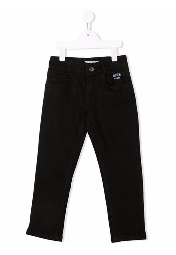 MSGM Kids embroidered-logo jeans - Nero