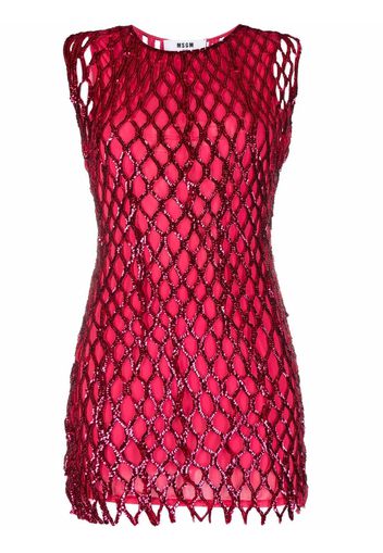 MSGM sequin-embellished cage-structure blouse - Rosso