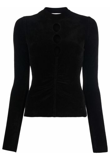 MSGM cut-out detail knitted top - Nero