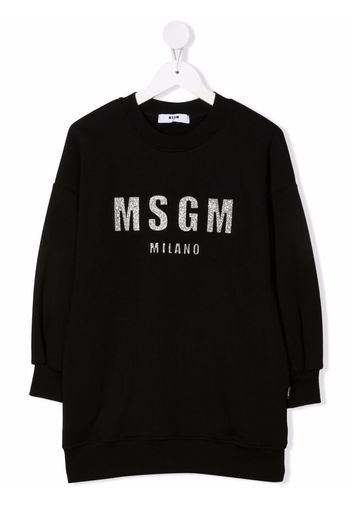 MSGM Kids logo-print sweatshirt dress - Nero