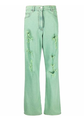 MSGM Jeans con effetto vissuto - Verde