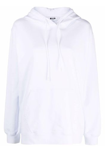 MSGM logo-print cotton hoodie - Bianco