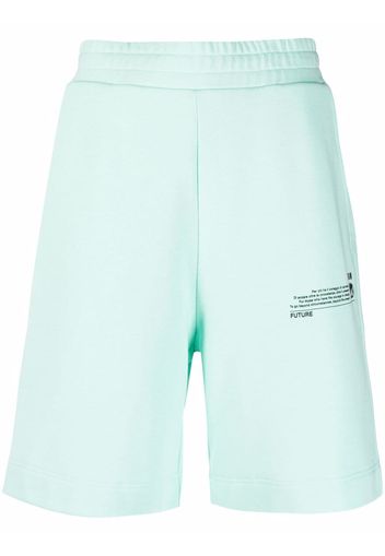 MSGM logo-print track shorts - Verde