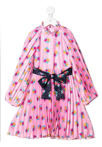 MSGM Kids floral-print pleated midi dress - Rosa