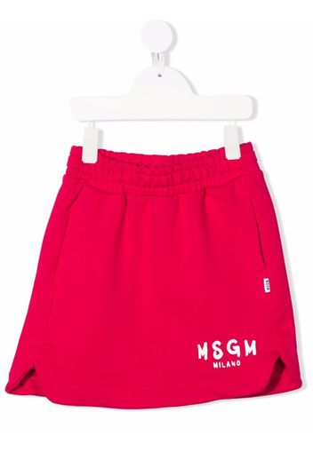 MSGM Kids logo-print midi skirt - Rosa