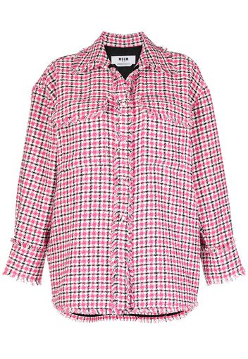 MSGM fringe check-print jacket - Rosa