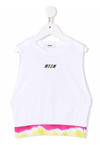 MSGM Kids logo-print tank top - Bianco