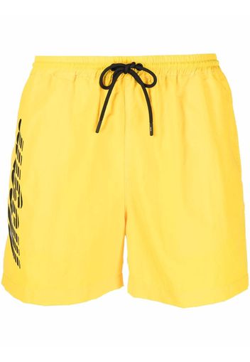 MSGM logo-print drawstring swim shorts - Giallo