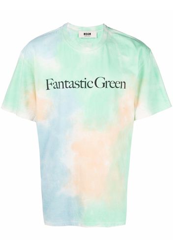 MSGM Fantastic Green tie-dye T-shirt - Verde