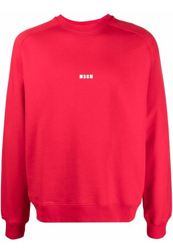 MSGM logo-print cotton sweatshirt - Rosso