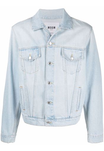 MSGM logo patch denim jacket - Blu