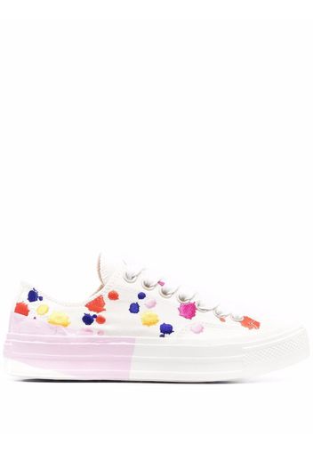 MSGM paint print low-top sneakers - Bianco