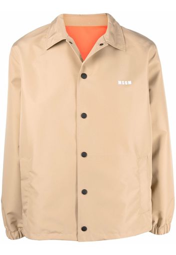 MSGM logo button-down shirt - Toni neutri