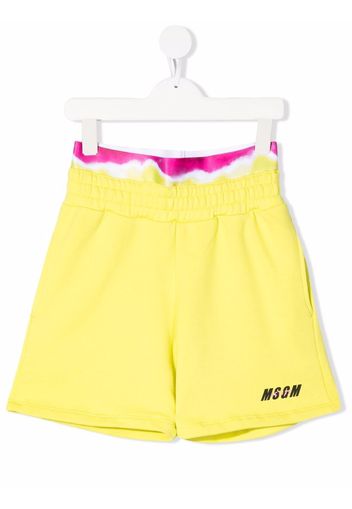 MSGM Kids Shorts con fantasia tie-dye - Giallo