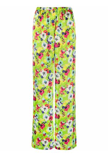 MSGM floral pattern palazzo trousers - Verde