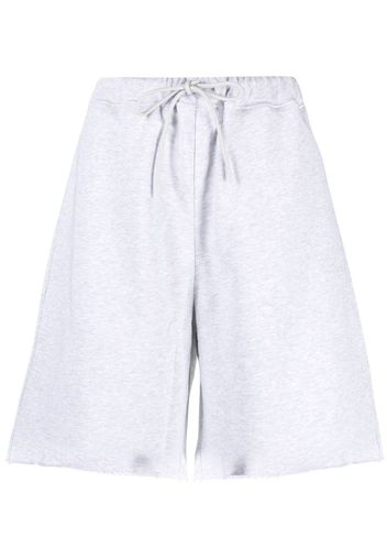 MSGM raw-hem jersey track shorts - Grigio