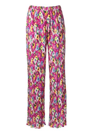 MSGM pleated floral-print trousers - Rosa