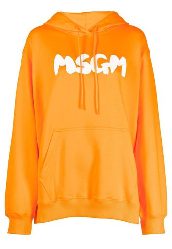 MSGM logo-print oversized hoodie - Arancione