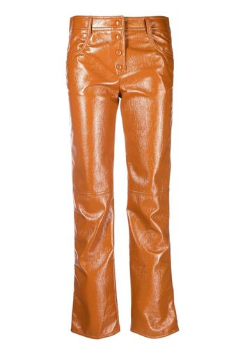 MSGM patent straight-leg trousers - Arancione