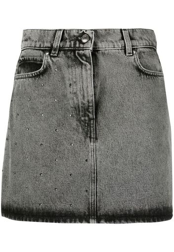 MSGM embellished denim mini skirt - Grigio