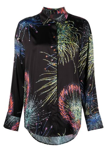 MSGM Fireworks print cropped blouse - Nero