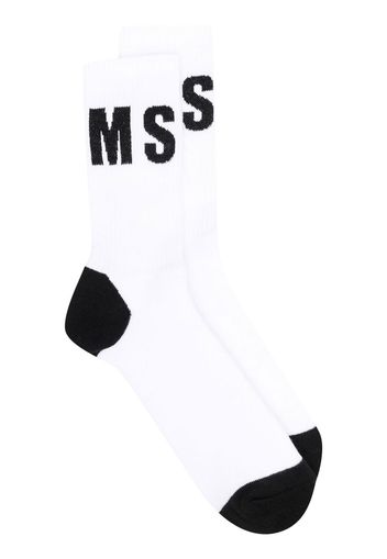 MSGM logo-print detail socks - Bianco