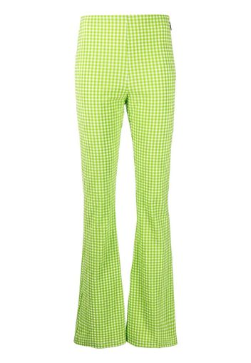 MSGM check-pattern flared trousers - Verde