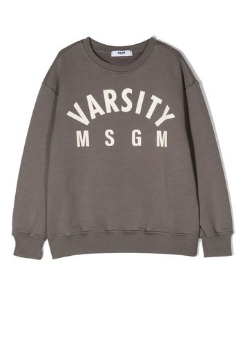 MSGM Kids logo-print cotton sweatshirt - Grigio