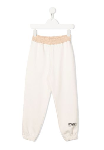 MSGM Kids logo-print track pants - Toni neutri