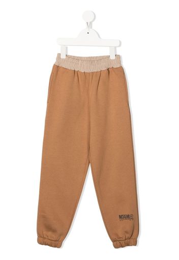 MSGM Kids elasticated track pants - Marrone