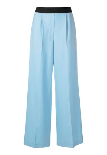 MSGM logo-waistband tailored trousers - Blu