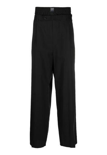 MSGM wide-leg double-waist trousers - Nero