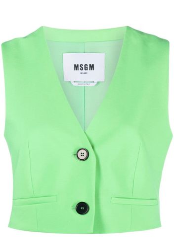 MSGM button-front tailored waistcoat - Verde