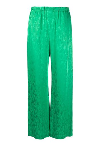 MSGM jacquard satin palazzo pants - Verde