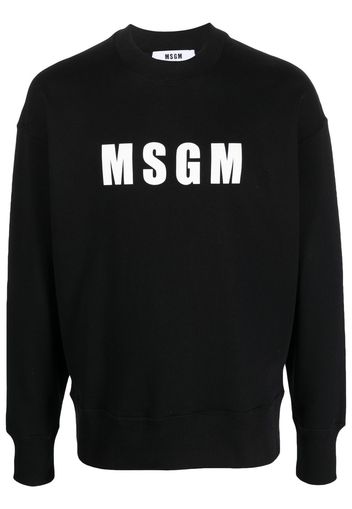 MSGM logo-print cotton sweatshirt - Nero