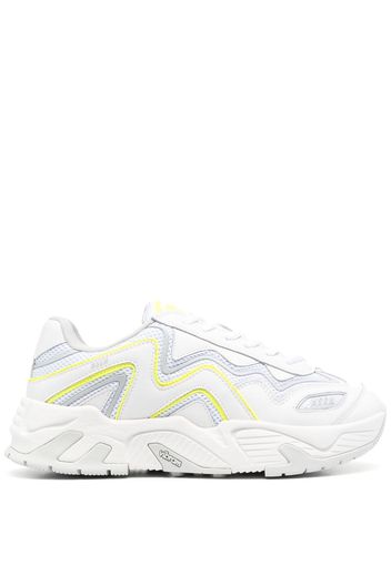 MSGM panelled low-top sneakers - Bianco