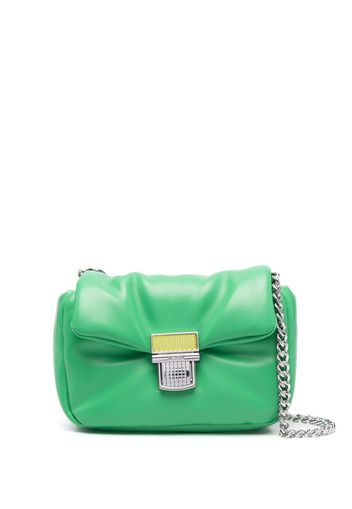 MSGM Puffer Clic padded crossbody bag - Verde