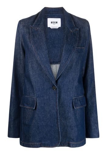 MSGM single-breasted button-fastening blazer - Blu