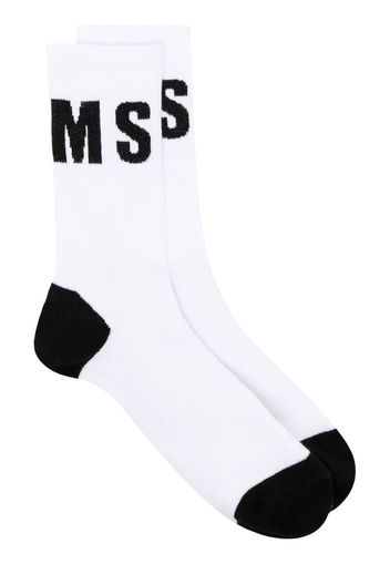 MSGM intarsia-knit ankle socks - Bianco