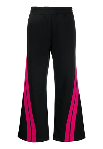 MSGM flared stripe-print track pants - Nero