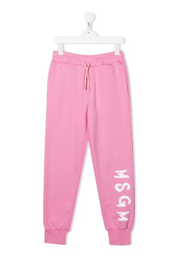 MSGM Kids logo-print drawstring track pants - Rosa