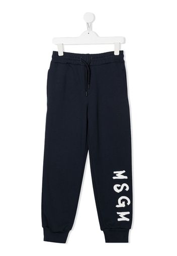 MSGM Kids Pantaloni sportivi con stampa - Blu