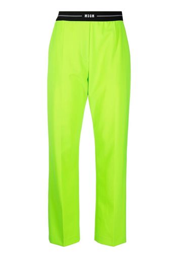 MSGM logo-waist slim tailored trousers - Verde