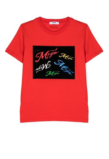 MSGM Kids T-shirt con stampa - Rosso