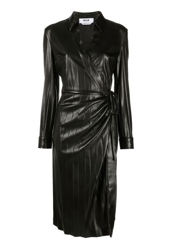 MSGM faux-leather pleated dress - Nero