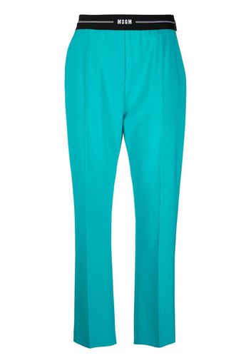 MSGM logo-waist slim tailored trousers - Blu