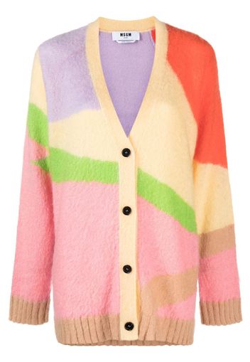 MSGM colour-block V-neck cardigan - Toni neutri