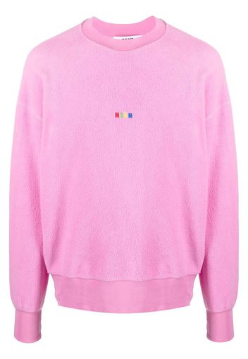 MSGM logo-embroidered fleece sweatshirt - Rosa